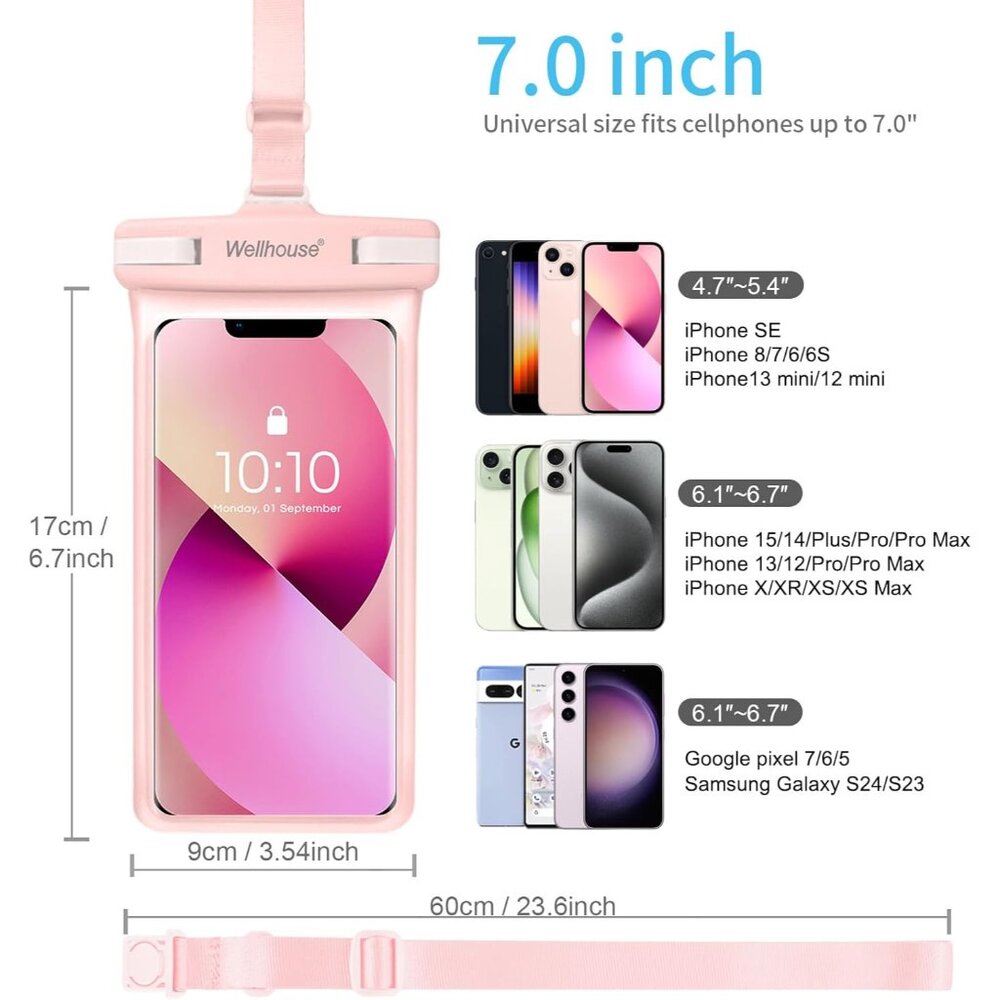 3D Waterproof Phone Pouch with Lanyard,Premium Deep Waterproof Phone Case for iP - Picture 5 of 7